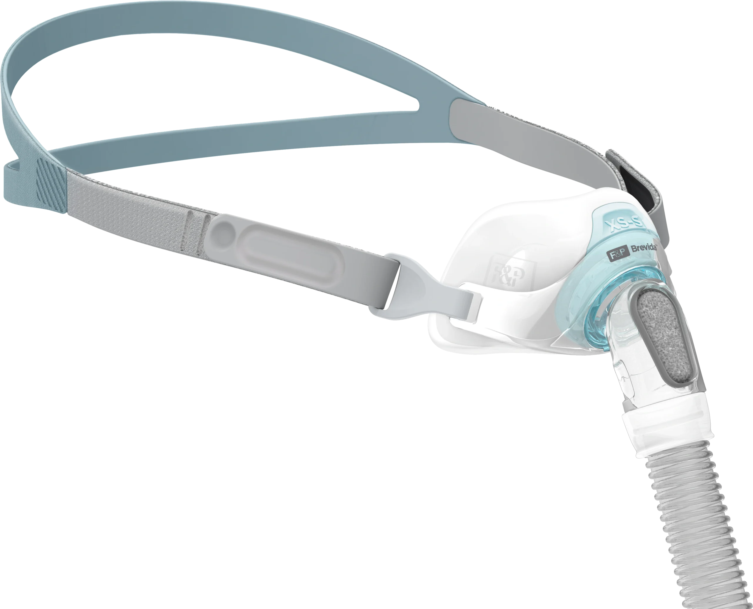 Fisher & Paykel Brevida nasal pillows CPAP mask, side view