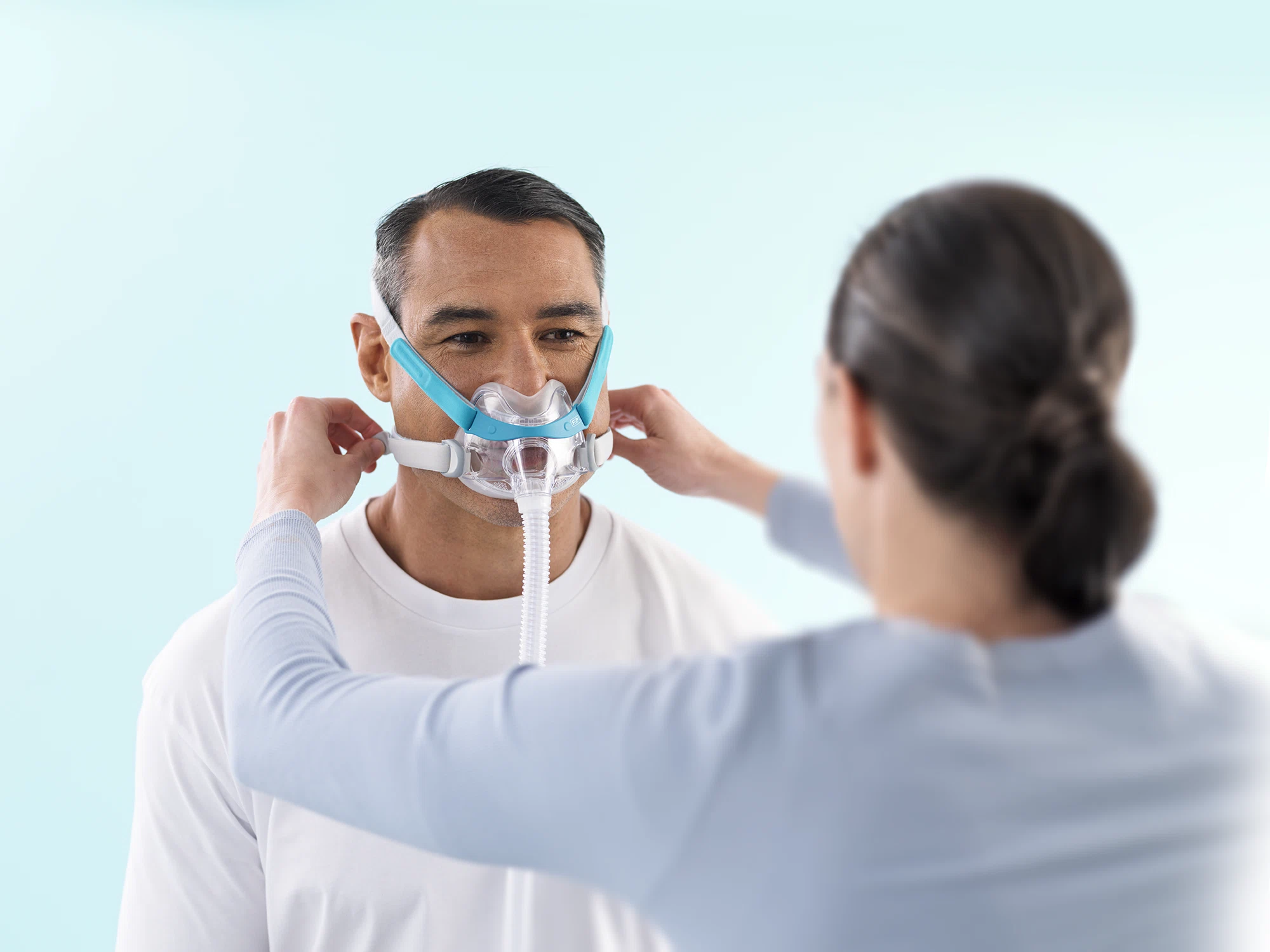 F&P Evora Full Face Mask — clinician view