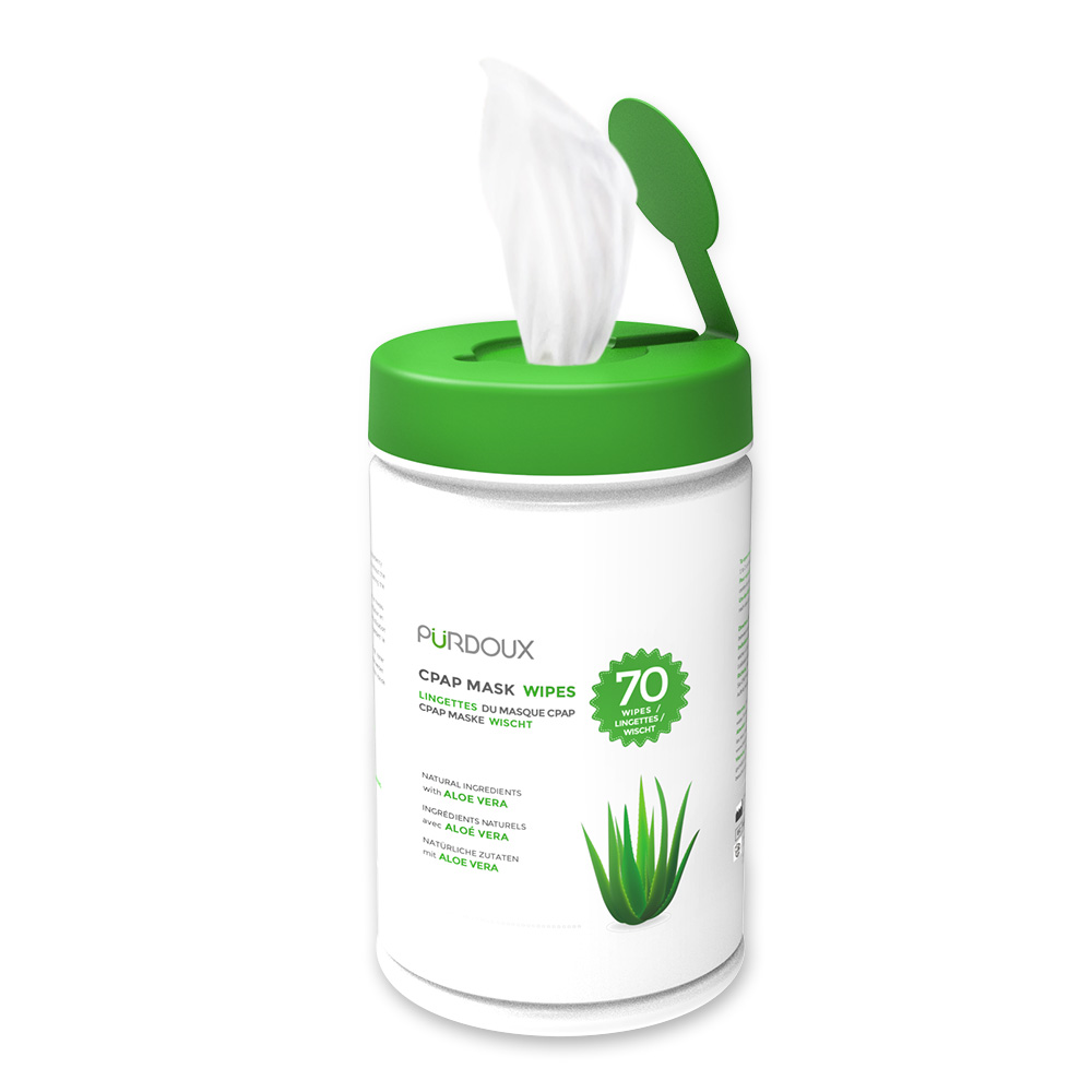 Pürdoux CPAP Mask Wipes - Aloe Vera Unscented Canister - Image 2