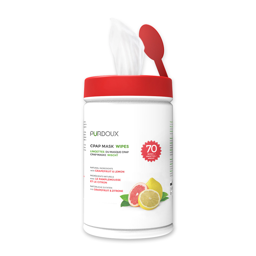 Pürdoux CPAP Mask Wipes - Grapefruit & Lemon Canister - Image 2